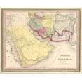 thumbnail image 2 of Vintage Maps 14x12 White Modern Wood Framed Museum Art Print Titled - Persia and Arabia 1849, 2 of 4