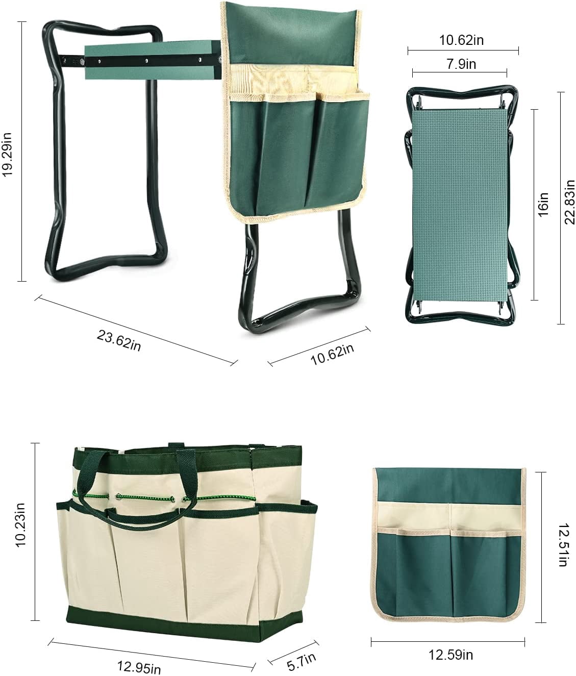 Upgraded Garden Kneeler and Seat with Thicken & Widen Soft Kneeling Pad,Heavy Duty Foldable Gardener Stool with 2 Tool Pouches,Gardening Gifts for Women Mom Men Seniors