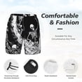 thumbnail image 3 of Gukieu Skeleton Wave Artwork Print Men's Double Layer Sports Swim Trunks, Quick Dry Adjustable Waist Swim Shorts Swimwear-X-Large, 3 of 6