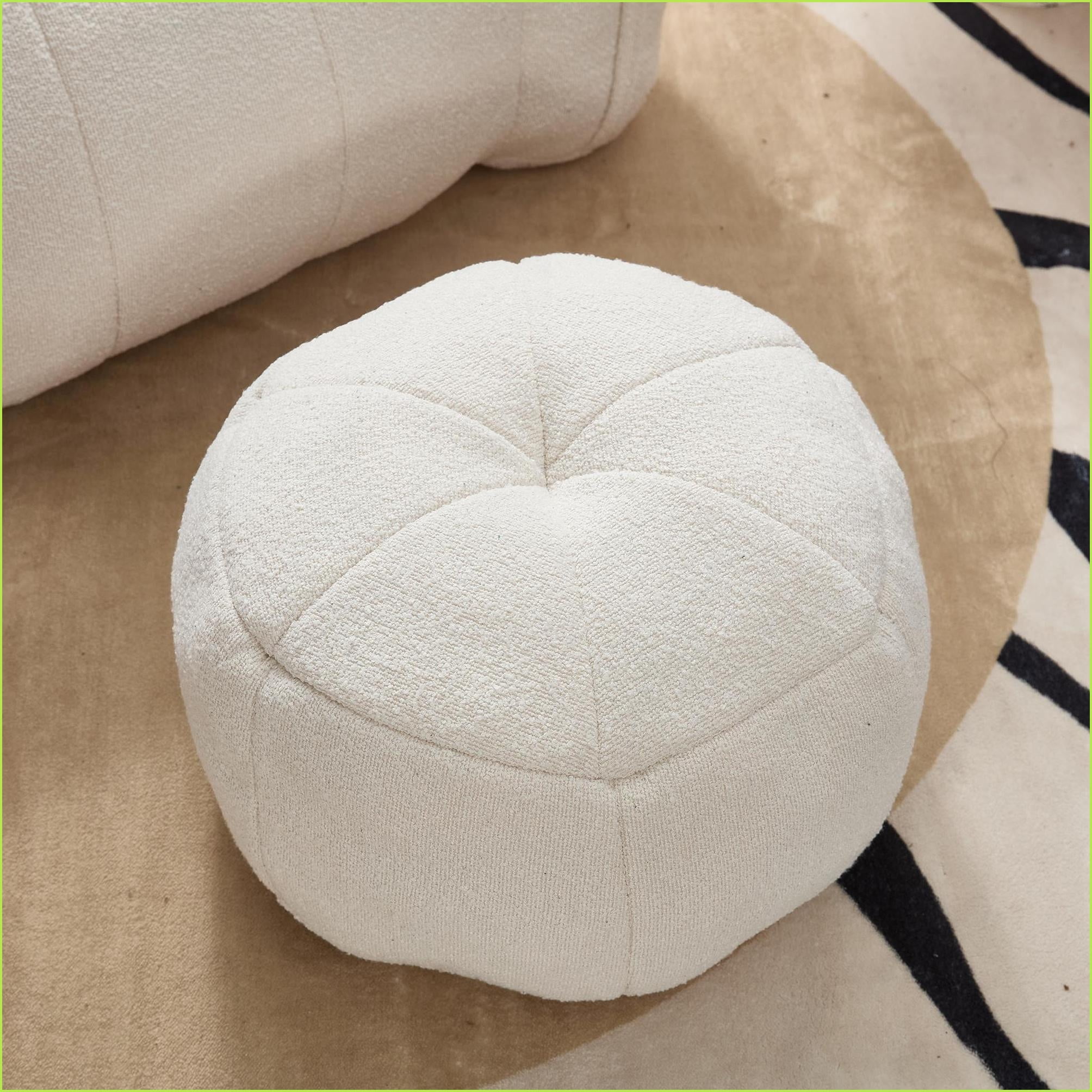 Comfortable Adult Bean Bag Chair with Footstool - Lazy Sofa for Gaming, Reading, TV | Chenille | Square
