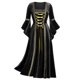 thumbnail image 1 of Vestido largo de manga larga con cuello cuadrado y retazos para mujer Pompotops  hdfakjf9815, 1 of 6