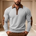 thumbnail image 4 of Guluxicc Dressy Henley Sweatshirts for Men Elbow Patch Ribbed Cuffs Hem Button Closure Collared Long Sleeve Casual Sweatshirts for Fall Winter Pullover, 4 of 7