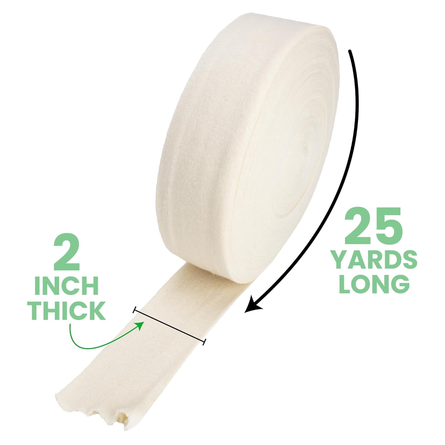 Tubular Stockinette, 2” x 25 yds., Tubing Support Bandage Roll for Arm, Knees, & Legs, Heavyweight & Premium-Grade