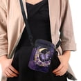 thumbnail image 4 of HELLHERO Purple Butterfly Rose Design 4.33x1.97x7.09 Messenger Bag Polyester for Unisex, 4 of 7