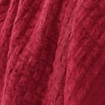 thumbnail image 6 of Exclusivo Mezcla Knitted Twin Size Blanket with Fringes for Bed, Soft and Warm Textured Blanket for All Season, Lightweight Breathable Living Room Bedding, Red, 60”x80”, 6 of 7