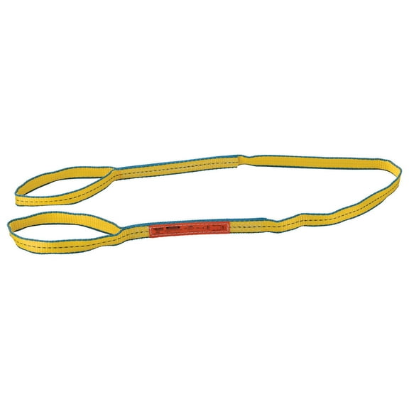 Global Industrial 298500 6 ft. Eye & Eye Polyester Web Sling - Yellow - 3200-1600-1280 lbs
