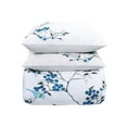 thumbnail image 1 of Blue and White Queen 100% Cotton 200 Thread Count Washable Duvet Cover Set, 1 of 5