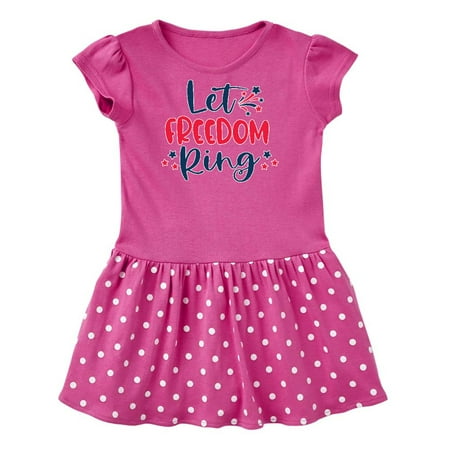 

Inktastic 4th of July Let Freedom Ring with Stars Gift Baby Girl Dress