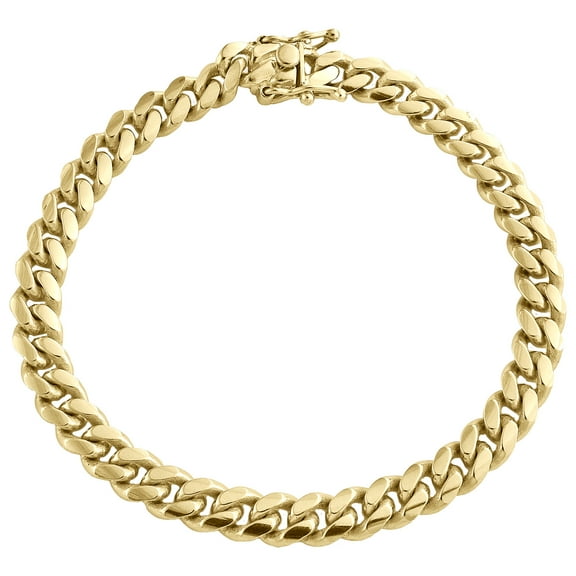 10K Yellow Gold 6.75mm Super Solid Miami Cuban Link Bracelet Box Clasp 8 Inch