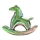 thumbnail image 2 of Figura de caballo mecedor de cerámica, figura de animal, coleccionable, regalo, decorativa, Verde esmeralda, 2 of 8