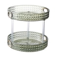 thumbnail image 2 of DOLITY Rotatable Cosmetic Storage Holder Makeup Organizer Desktop Perfume Tray Rack for 2 Tiers Green, 2 of 9