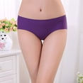 thumbnail image 2 of PMVFHDE Culotte Triangle Taille Mi-Haute en Soie Glacée Sans Couture pour Femmes, Bikini Extensible Confortable, Violet, 2 of 3