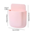 thumbnail image 3 of Wall Mount Storage Box, Self-Adhesive Remote Control Holder, No Drill Wall Hanging Organizer for Phone Charging Office Desk, Pink, 3 of 3
