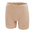 thumbnail image 2 of Women Non Rolling High Waist Seamless Boyshort Nylon Soft Double Lace Trim Casual Under Skirt Layering Safety Shorts Multicolor XL, 2 of 4