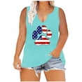 thumbnail image 2 of Wycnly Womens Tank Tops Casual Plus Size Independence Day Patriotic Tunic Vest Tops Summer Fashion Dog Paw Flag Print V-Neck Sleeveless Shirts Blouse Sky Blue XXL, 2 of 7