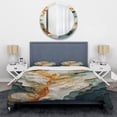 thumbnail image 3 of Designart "Organic Abstraction Orange and White Line Art" Abstract Bedding Covert Set - Line Art Orange Modern Bed Set With 2 Shams, 3 of 6