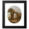 thumbnail image 2 of Francesco Guardi 12x14 Black Modern Framed Museum Art Print Titled - An Architectural Capriccio with Figures by a Ruined Arch, 2 of 5