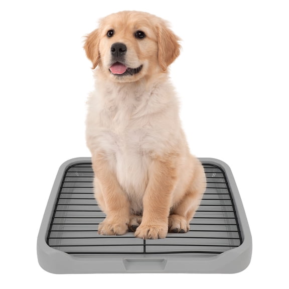 Indoor Dog Potty Tray with Removable Mesh Toilet and Stable Structure for Puppy Training Pad Holder