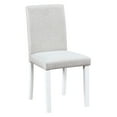 thumbnail image 6 of Elegant 5 Dining With Square Wooden Table And 4 Upholstered Seats, White, Crystal Details For Kitchen & Dining, Stable Structure 5 Piece Platform Chairs, Adornments Make, 6 of 7
