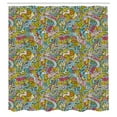 thumbnail image 3 of Ambesonne Colorful Shower Curtain, Hippie Style Jumble Doodle, 69"Wx70"L, Multicolor, 3 of 5