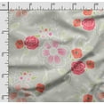 thumbnail image 2 of Soimoi Chinese Floral Print,Cotton Cambric, Quilting Fabric Sold by The Yard 42 Inch Wide, Medium Weight Cotton Fabric, SewingSupplies,Light Gray, 2 of 5