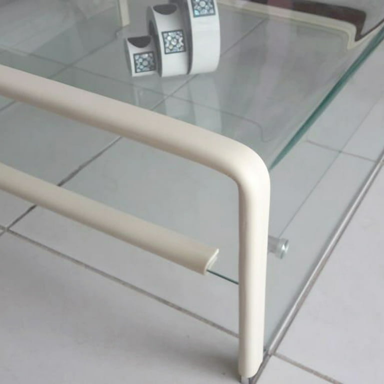 U Shape Glass Table Protector Bumper 6.5 ft Extra Soft Thick Round  Furniture Desk Edge & Corner Cushion Foam Climbing Walking Kids Safety Bumper  Guard (Light Gray) 