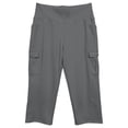 thumbnail image 3 of QTSHPN Womens Scrub Pants Sleek High Waist Cargo Style Stretchy Flex Capri with Flat Front for Summer Pants Women Grey S, 3 of 5