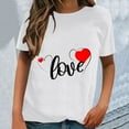 thumbnail image 2 of WEAIXIMIUNG Womens T Shirts Fitted V Neck Valentine's Day Short Sleeved Spring Summer All Printed Pattern Loose Crewneck Top T Shirt, 2 of 4