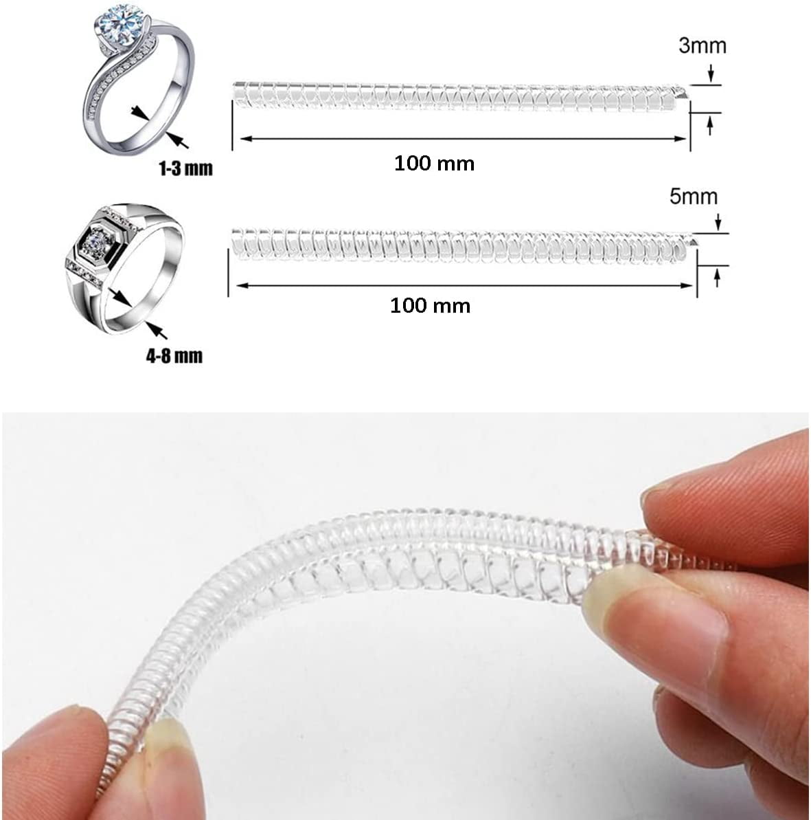8X Ring Size Adjuster For Loose Rings Invisible Ring Guard Clip