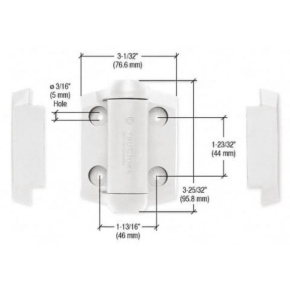 CRL TCHA1W White Self Closing Gate Hinge