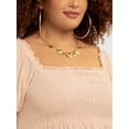thumbnail image 4 of Jessica Simpson Women's and Women's Plus Waverly Cotton Smocked Blouse, Sizes XS-4X, 4 of 6