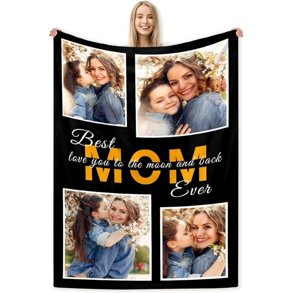 Personalised Blanket, Custom Blanket, Personalised Photo Blanket,Customized Flannel Blankets for Father, Mom, Lover, Kids, Friends, Pet, Birthday, Christmas - Personalised Gifts for Women Men.