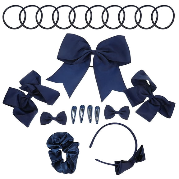 PAMINGONO Navy Color Hair Accessories Kit For Girls And Women 1 Set