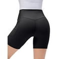 thumbnail image 5 of Xuanfei Women Crossover High Waist Butt Lift Workout Rib Yoga Shorts With Pocket, 5 of 5