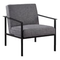thumbnail image 1 of Milano Polyester Charcoal Stationary Black Metal Accent Chair, 1 of 7