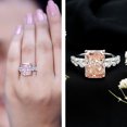 thumbnail image 3 of Rosec Jewels 5 Carat IGI Certified Lab Grown Pink Diamond Radiant Cut Engagement Ring - VS1 Clarity, 14K White Gold, US 6.50, 3 of 8