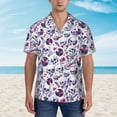 thumbnail image 2 of Balery music Skull record mike Camisas hawaianas de manga corta para hombre, camisas playeras de corte holgado, camisas de vacaciones con botones,Medium, 2 of 7