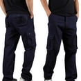 thumbnail image 2 of USNSM (XS-6XL) Big and Tall Men's Cargo Pants Relaxed Fit Cotton Outdoor Jogger Athletic Pants Loose Trouser Causal Straight Sweatpants Blue XXL, 2 of 4
