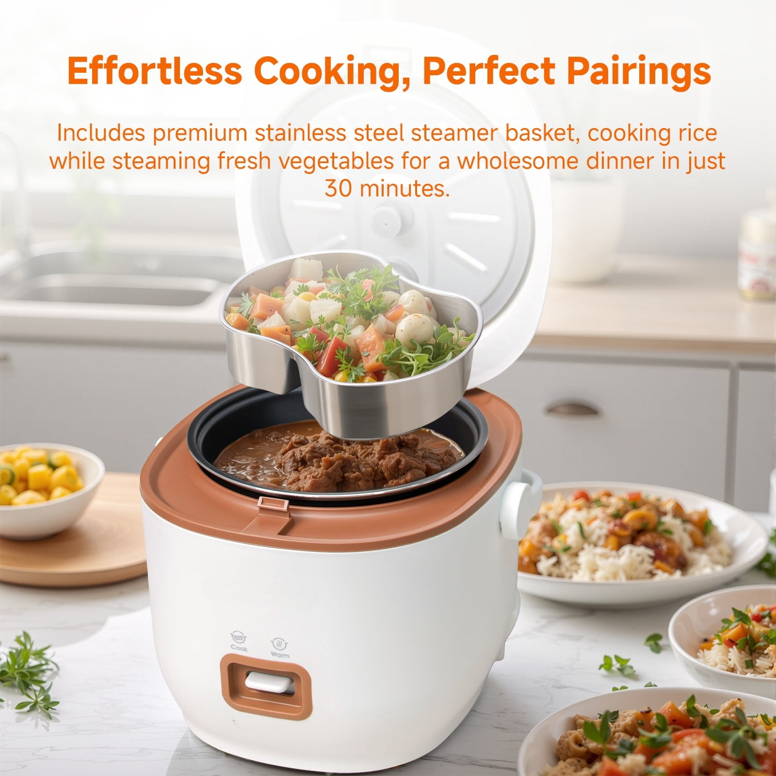 Mini Rice Cooker, Brown