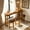 Natural, variant on Aukfa 60"Solid Pine Wood Bar Set with 3 Stools, Space-Saving Kitchen Dining Table for 3, Compact Bistro Set for Small Apartments,Espresso