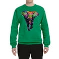 thumbnail image 2 of Wild Bobby, Colorful Rainbow Floral Elephant Animal Lover Unisex Crewneck Graphic Sweatshirt, Kelly, Medium, 2 of 3