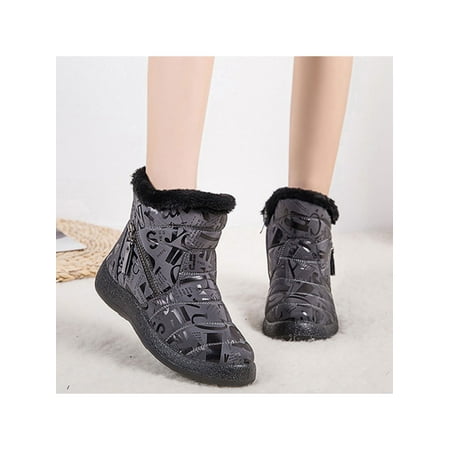 

Crocowalk Women Comfortable Faux Fur Lined Outdoor Snow Shoes Waterproof Hiking Boots