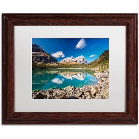 Trademark Fine Art 'Lake O'Hara Daydream' Canvas Art by Pierre Leclerc, White Matte, Wood Frame