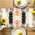 thumbnail image 4 of Black Gray Orange Stripes Table Runner, Modern Art Kitchen Table Runners Dress Scarves for Table Decorations Party/Restaurant/Indoor Outdoor Use, 13x36in, 4 of 9