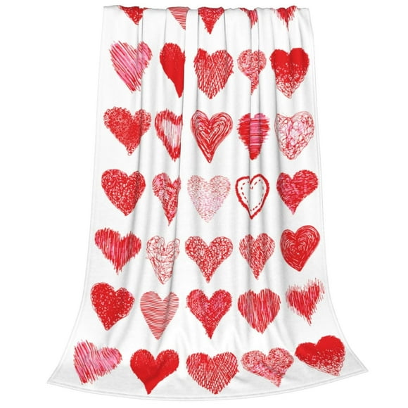 FUYPSE 2026 New Arrivals Blankets and Throws Love Hearts Throw Blanket Soft Lightweight Flannel Blanket Wedding Anniversary Birthday for Wife Anti Pilling Blankets for Bed Sofa Couch Chair