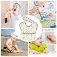 thumbnail image 6 of Bingfone Mess-Proof Baby Bib - Waterproof Bib for Baby Boy or Girl with Food Catcher Pocket, Unisex-White And Gold Geometry, 6 of 6