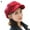 Red, variant on Walbest British Style Felt Wide Brim Octagonal Cap, Women Beret Newsboy Cabbie Cap, Winter Warm Peaked Cap Hat Black