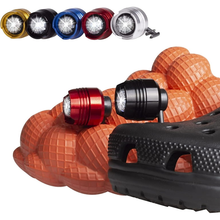 Croc Headlights Charm 2x Glow in The Dark Croc Charms Adults and Kids  ,Funny light Up Shoe Charms Mini Flashlight Mounted on Clogs Shoe Croc