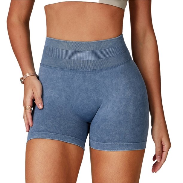 Pantalones cortos de entrenamiento for mujer, cintura alta, control de barriga, sin costuras, yoga, gimnasio, ciclismo, pantalones cortos activos