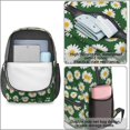 thumbnail image 4 of Daisy Pioneer Flower Green Pattern 17" School Backpacks for Teens,Waterproof Oxford Fabric,S-Shape Padded Straps for School,Travel,Hiking,Camping, 4 of 6